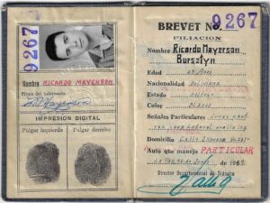 Licencia de conducir de Ricardo Mayerson, La Paz, Bolivia, 1959.