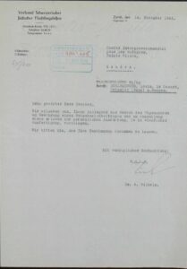 Solicitudes y pago de permisos para viajar desde Suiza a Chile, Noviembre 1946, Asociación Suiza de Ayuda a Refugiados Judíos.