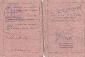 Certificado de Registro de la Oficina de Repatriación Checoslovaca.