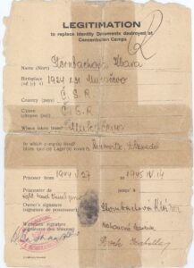 Documento de Identidad en reemplazo de documentos destruidos en Campo de Concentración.