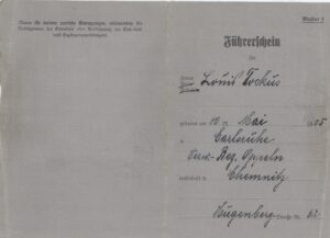 Carnet para conducir de Louis Tockus, Chemnitz (Alemania), 1938. (II)