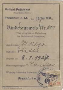 Cédula de Identidad Alemana, 1938. (I)