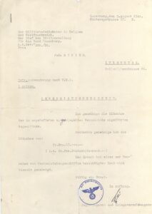Documento de autorización y venta de artículos, al emigrar de Alemania, emitido el 5 de Agosto de 1940, en Luxemburgo.