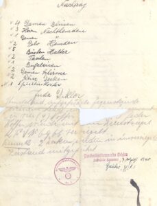 Lista de pertenencias que llevó consigo al emigrar de Alemania. (II)