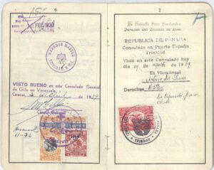 Pasaporte de Chawa Miszne de Rezepka y su hijo Salo Rezepka (V).