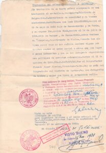 Certificado de antecedentes para emigrar, 1938.