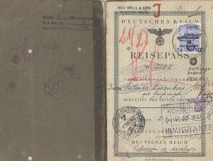 Pasaporte de Gertrude Beissinger (de Rosenberg), y sus hijos Walter y Heinz (II).