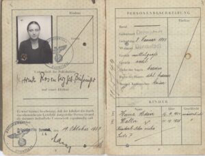 Pasaporte de Gertrude Beissinger (de Rosenberg), y sus hijos Walter y Heinz (III).