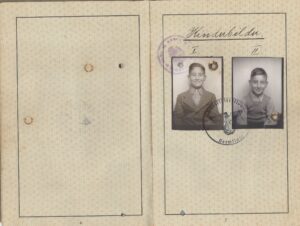 Pasaporte de Gertrude Beissinger (de Rosenberg), y sus hijos Walter y Heinz (V).