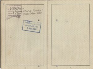 Pasaporte de Gertrude Beissinger (de Rosenberg), y sus hijos Walter y Heinz (VII).