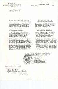Autorización otorgada por el Consulado de Polonia en Praga, a Krystyna Adamska, para viajar de visita de Praga a Polonia, en 1946.