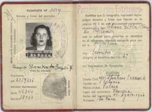 Pasaporte Chileno de Chana Gitla Slomka.