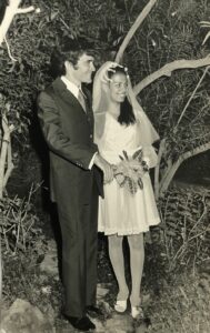 Jorge Hartmann y su esposa, el día de su casamiento.
