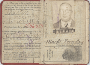 Cédula de Identidad de Martin Rosenberg. Chile, 1952. (I)