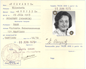 Cédula de Identidad Francesa de Elisabeth Schwartz.